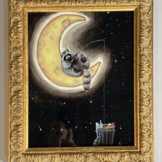 Raccoon Fishing from Moon